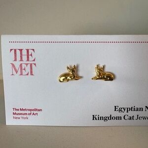 Egyptian New Kingdom Cat Earrings Gold